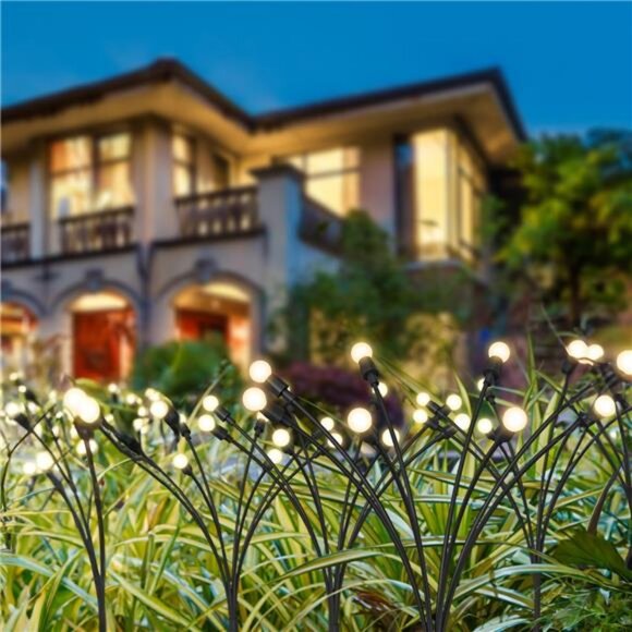 Solar Firefly Pathway Lights, Swaying Outdoor Garden Landscape Lighting - Picture 1 of 7